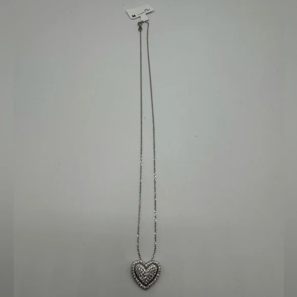 18k Pave Heart Necklace - Picture 7 of 11